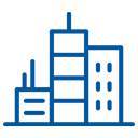 Icon of skycrapers in a sequence