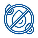 Icon of three water droplets enclosed in a prohobition sign