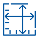 A rectangualr icon with two faced arrows