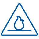 Icon of a fire within a triangle