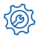 Icon of a spanner within a gear
