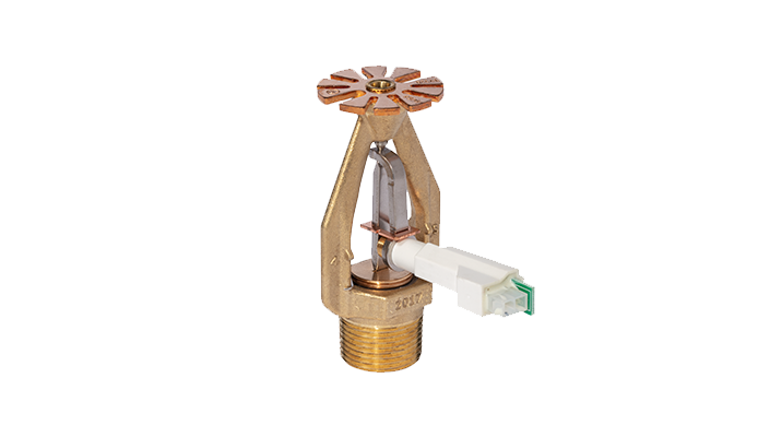 A sprinkler with a nozzle on a white background